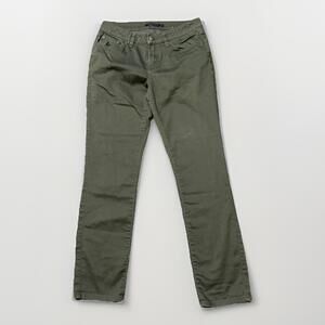 Prana Jeans Womens Sz 8 Olive Green Denim Organic Cotton
